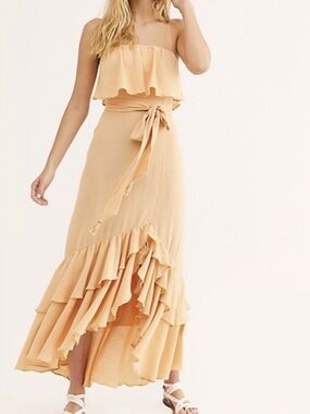 Free People Tavia Endless Summer Smocked Tiered Ruffle Maxi Dress
